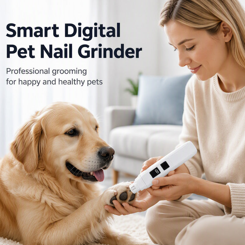 🐾 Electric Pet Nail Grinder with LED Power Display – Quiet, Easy & Precise Nail Care
