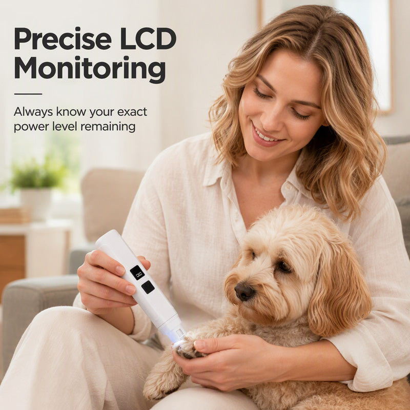 🐾 Electric Pet Nail Grinder with LED Power Display – Quiet, Easy & Precise Nail Care