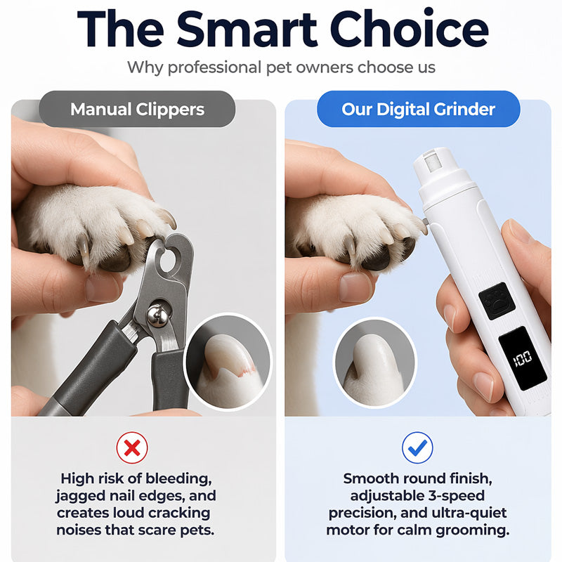🐾 Electric Pet Nail Grinder with LED Power Display – Quiet, Easy & Precise Nail Care