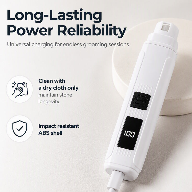 🐾 Electric Pet Nail Grinder with LED Power Display – Quiet, Easy & Precise Nail Care